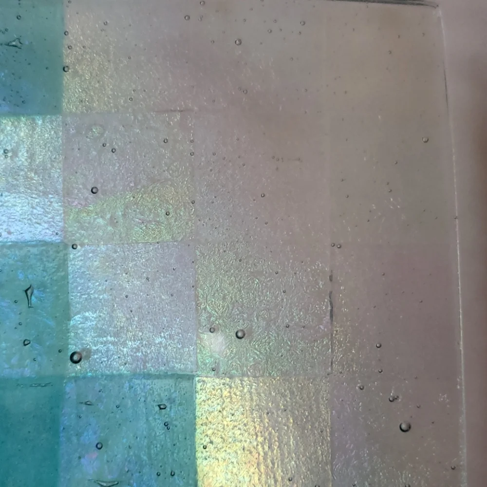 Fused Glass Squares Decorative Plate Platter from Seattle Washington Art Gallery - Picture 12 of 14